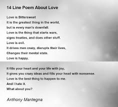14 line poem about love poem