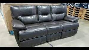 leather dual power reclining sofa