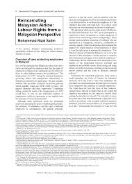(1) in this act, unless the context otherwise requires—. Pdf Reincarnating Malaysian Airline Labour Rights From A Malaysian Perspective