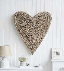 Large Grey Willow Heart Wreath Wall Decor