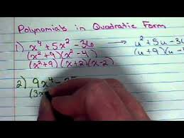 Factoring Polynomials In Quadratic Form