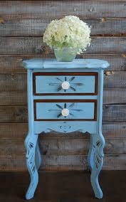 Blue Side Table Makeover Mixing Chalk