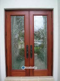 Mahogany Wood Doors With Glass Custom