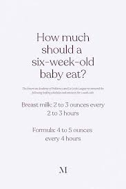 six week old baby feeding schedule