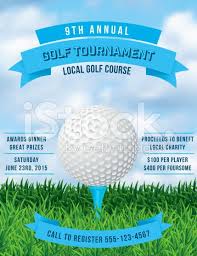 Vector Golf Tournament Poster Invitation Template Ball In The