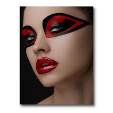designart red lips black makeup on