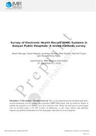 Pdf Survey Of Electronic Health Record Ehr Systems In