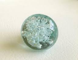 aqua blue sea glass bubble cabinet knob