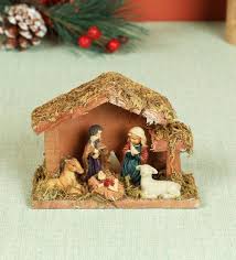 What delivery options are available? Buy Brown Wood Christmas Nativity Crib Set By Itiha Online Christmas Decorations Spiritual Home Decor Pepperfry Product