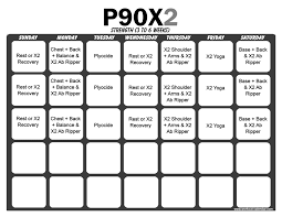 free p90x schedule templates