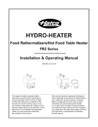 Hatco Fr2 Series Users Manual Manualzz Com