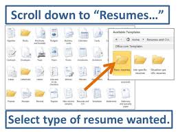 Accessing Resume Templates In Word 2010