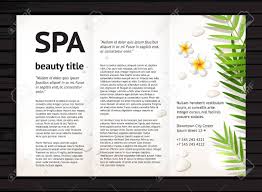 Modern Spa Beauty Brochure Design With Realistic Frangipani Flowers