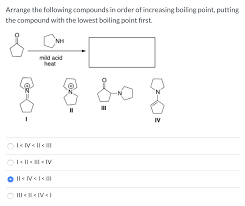 Solved Arrange the following compounds in order of | Chegg.com