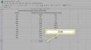 google spreadsheets average function