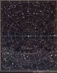 Vintage Constellation Map Large Star Chart By