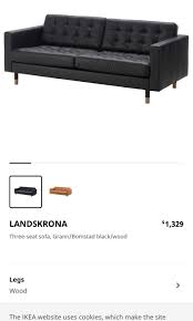 ikea landskrona 3 seater leather sofa