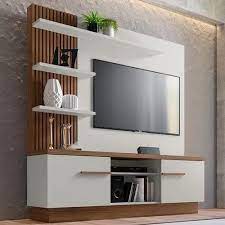 Multicolor Wood Modern Tv Wall Unit