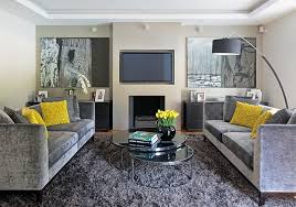 gray and yellow living rooms photos