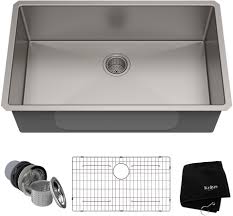 One of the biggest 3 bowls sink with 10 3/4 x 13 small bowl in the middle for 48 wide cabinet will have a size 46 1/2. Kraus Khu10032 32 Inch Undermount Single Bowl Kitchen Sink With 16 Gauge Stainless Steel Noisedefend Technology And Scratch Resistant Finish