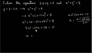 simultaneous equations one linear and