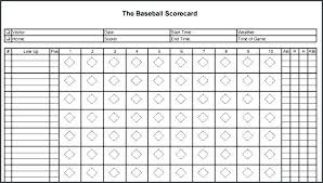 Baseball Score Sheet Template Acepeople Co