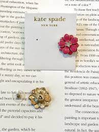 kate spade pink flower stud earrings