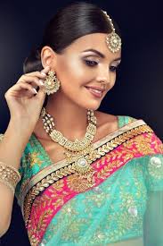 indian national suit with posh jewelry set
