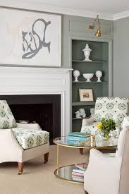 gray and green living room design