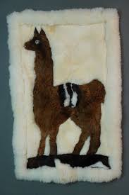 vine alpaca llama fur rug wall