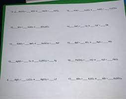 Solved Ws 1 Balancing Chemical