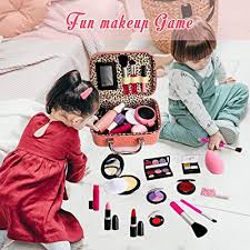 As far as toddlers are concerned, most of the options available would be fake makeup sets. Buy Fake Makeup Toy Girls Gifts Fake Kids Make Up Set Pretend Makeup Kit For Kids Children Little Girls Princess Pretend Play Christmas Birthday Gifts For 3 4 5 6 Years