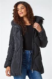 Black Coat Black Puffer Coat Fur
