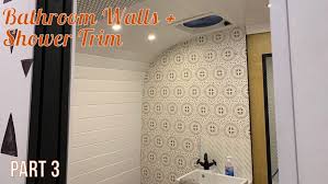 Planked Walls Wallpaper Shower Trim