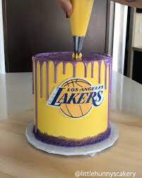 Lakers Cake Design Simple gambar png