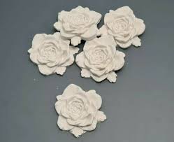 12 Pieces Decorative Plaster Flowers