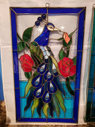Stained Glass Rv Door Window Peacock