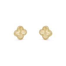 vine alhambra earrings 18k yellow
