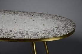 Mid Century Oval Coffee Table In Brass