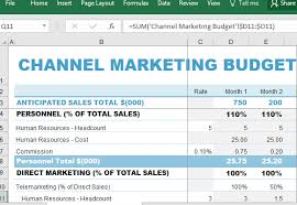 Channel Marketing Budget Maker Template For Excel