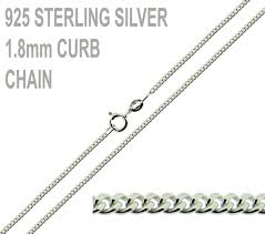 925 Sterling Silver Curb Chain 16 18 20