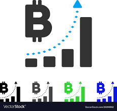 Bitcoin Bar Chart Positive Trend Flat Icon