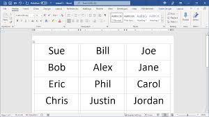 how to make name s in microsoft word