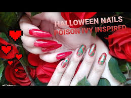 poison ivy inspired nail art