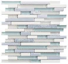 Linear Crystal Ocean Glass Mosaic Tile