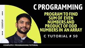 c program to find sum of even