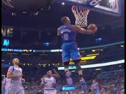 Russell westbrook throws down a monster reverse dunk on orlando (video). Russell Westbrook Soars For Reverse Dunk Oklahoma City Thunder At Orlando Magic Youtube