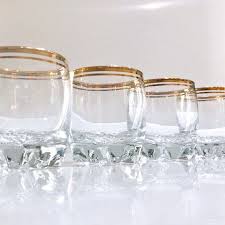 Gold Rim Glasses Vintage Glassware