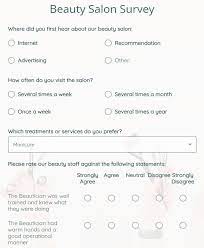 beauty salon survey form template