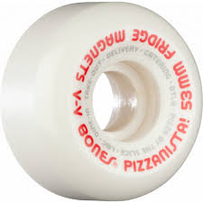 Bones Wheels Stf Pizzanista Fridge Magnets Skateboard Wheels 53mm 103a V5 Sidecuts White